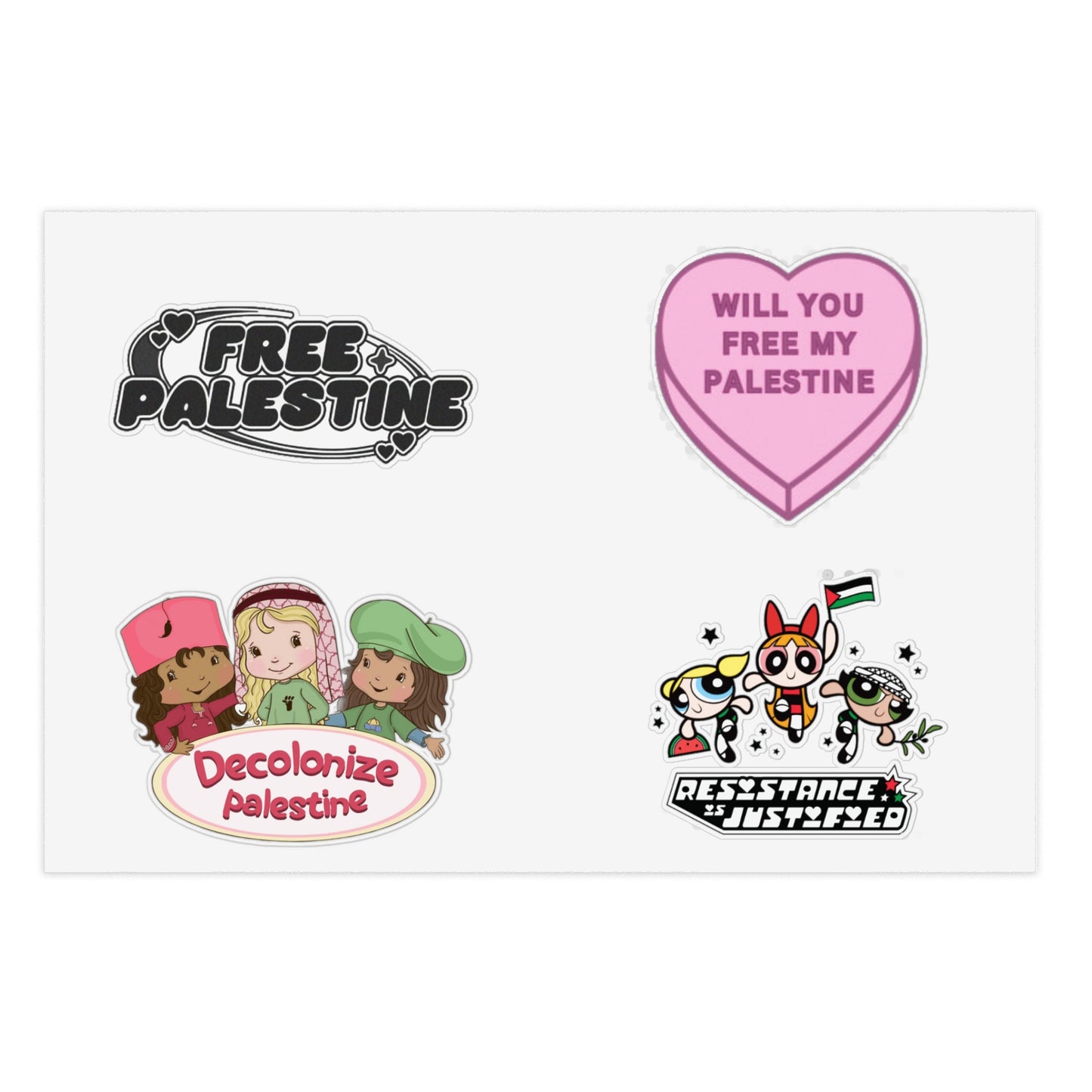 Palestine Sticker Sheet Bundle (5 sheets, 20 stickers)