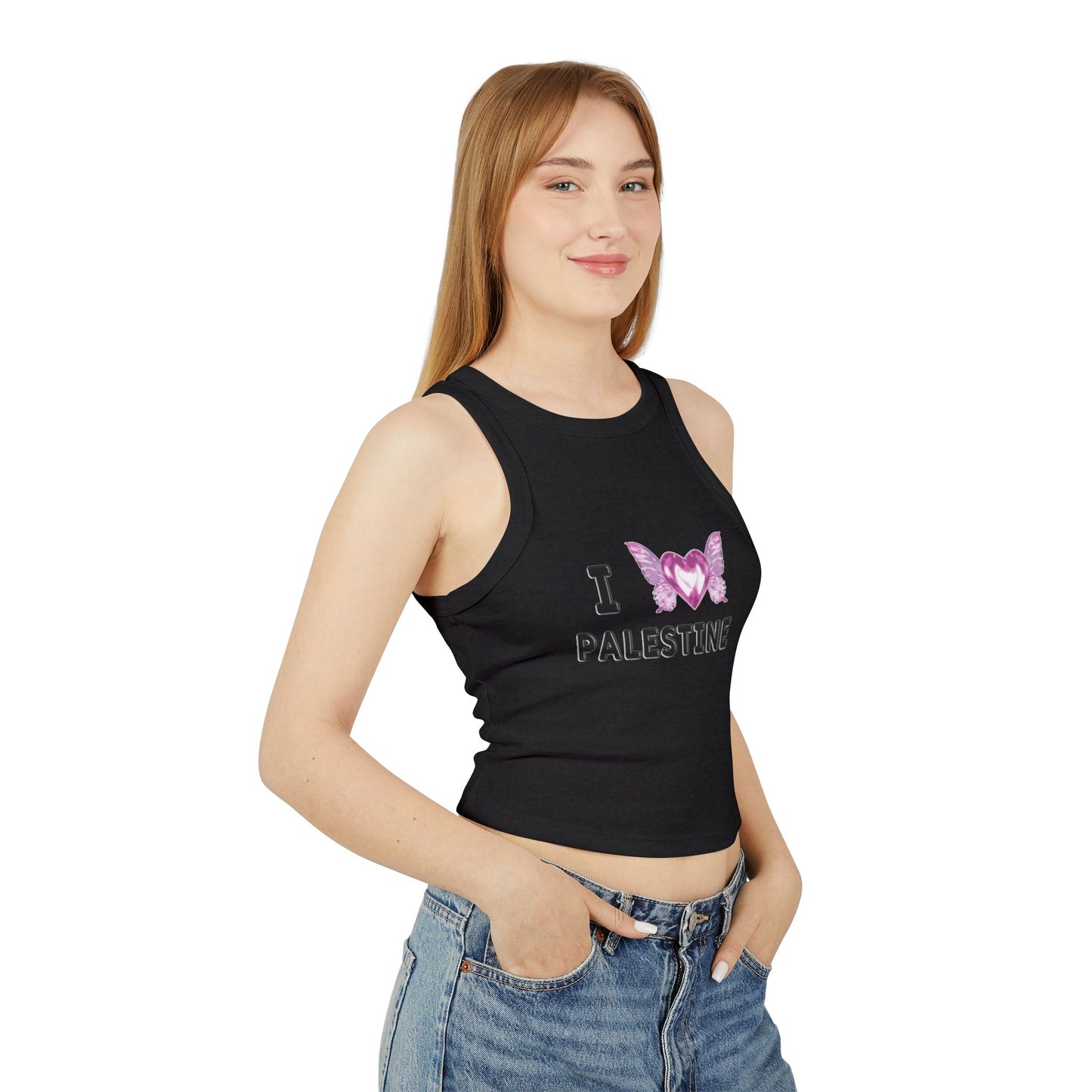 I <3 Palestine Micro Rib Tank Top